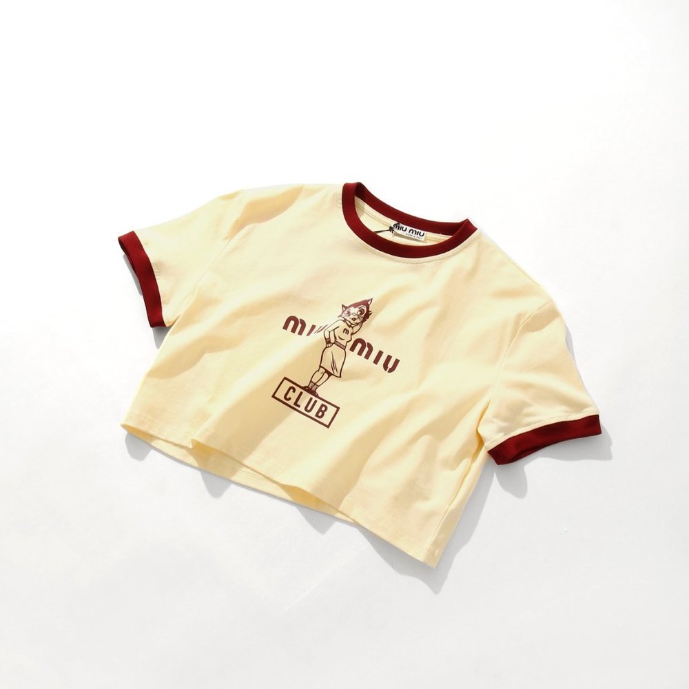 Miu Miu Crop Cream top tee T-shirt SOLD OUT